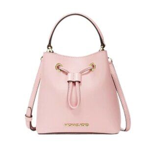 NWT Michael Kors Suri Small Crossbody Bucket Bag Powder Blush Pink Saffiano